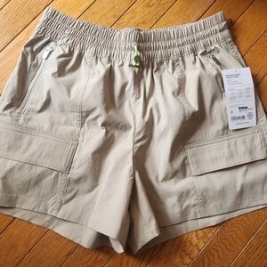 Athleta Tan Cargo Shorts Elastic Waist